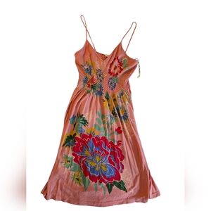 M. Rena Peach Knit Garment Floral